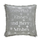 Yuletide Burlap Dove Grey Snowflake Kisses Pillow-Lange General Store