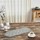 Yuletide Burlap Dove Grey Snowflake Table Runner-Lange General Store